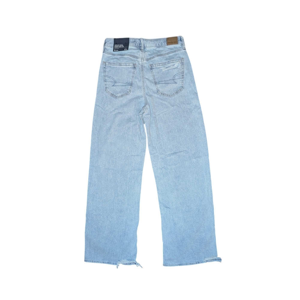 American Eagle Jeans 4 Long Dreamy Drape Baggy Wide Leg Super High Rise Stretch - Picture 3 of 16